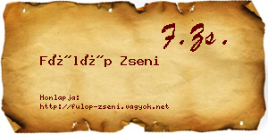 Fülöp Zseni névjegykártya